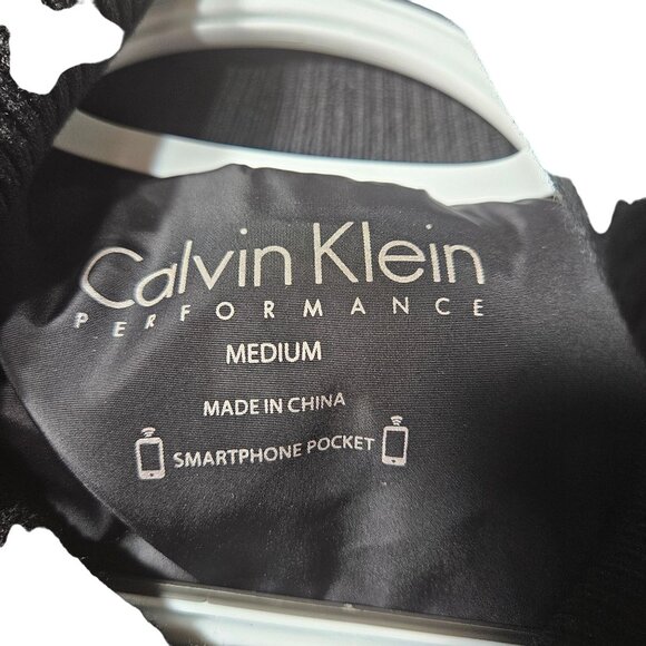 Calvin Klein Performance Black Quilted Vest With Gold Zipper & Smartphone Pocket - Picture 2 of 5